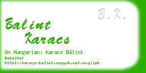 balint karacs business card