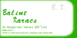 balint karacs business card